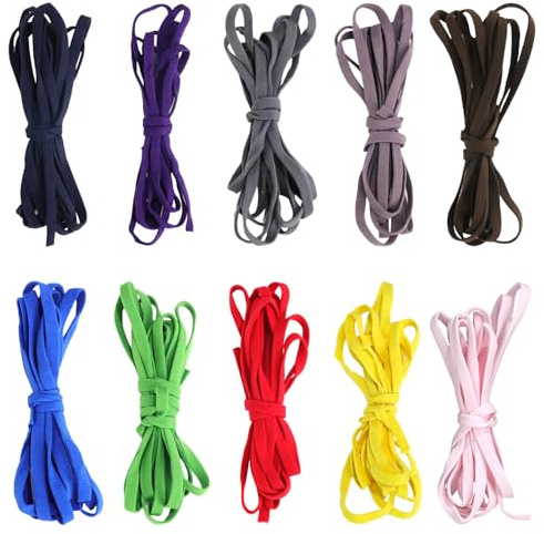 Lucywey 10 Farben Gummibänder, 2M*5cm Bunt Nähen Gummiband, Elastisches Gummiband, Flach Gummibänder für DIY Handwerk Kleidung Nähzubehör Kleiderrock Taillenband