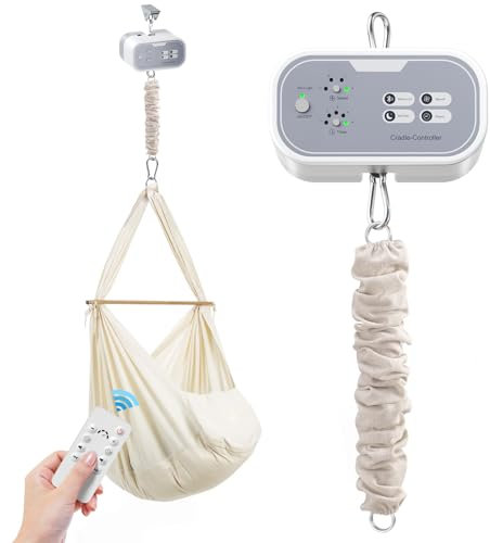 Fdlscpem Fernbedienung Babyschaukel Controller, Federwiege Controller mit Bluetooth, 5 Timer und 4 Geschwindigkeiten Babywiege Controller für Baby Kleinkind Neugeborenes unter 9kg (0-6Monat)