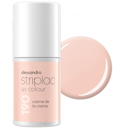alessandro Striplac Peel-Off UV Gel Nagellack, Creme De La Creme, 6,5ml | Hochpigmentierter UV Gel Nagellack, bis zu 15 Tage Halt, kratzfest, acetonfrei & abziehbar, HEMA-frei & vegan