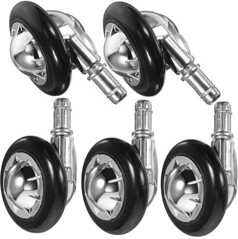 KAILIKETIY 5pièces Lot De Roulettes Pivotantes De Remplacement Pour Chaises De Bureau Et Meubles Roulettes Robustes Sans Frein Pour Déplacement Fluide