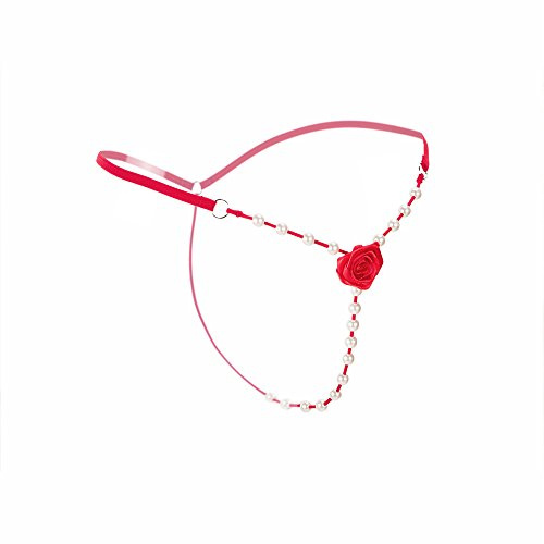 Body Transparent Femme Ouvert Lingerie Erotique Dentelle avec Bas Jarretelles Sous-vêtements Sexy Lady Tanga Perles Massant Femme String à Fleur Rose Sensuel Culotte Érotique avec Perles Vibrantes Rou