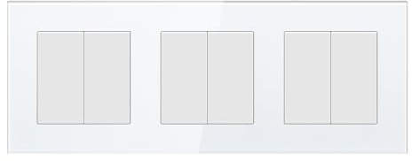 BSEED LIFE Interruttore della luce da incasso, 2 scomparti, 2 vie, 228 x 86 mm, moderno interruttore da parete con telaio in vetro, interruttore con morsetti per cavi e artigli, facile da montare
