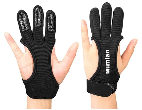 Guanti da tiro con l' da uomo – 4 taglie uomo donna 3 dita Tiro con l' | Protezione per punta delle dita per mano sinistra destra Compound Ricurvo Bow Equipment