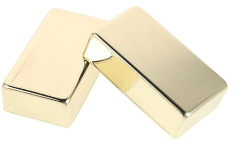 Vaguelly Cubierta Metálica para Pastilla Humbucker de Guitarra Eléctrica, 2 Piezas, Color Dorado, Carcasa Totalmente Cerrada de Cobre, Protector de Pastillas Blindaje, Repuesto