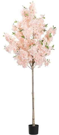 Árbol de Cerezo Artificial Grande 180 cm, Planta Imitación Floral con Maceta Incluida, Decoración Interior y Exterior para Casa, Eventos y Hoteles
