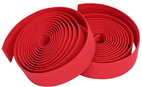 BTOSEP Cykelstyrband, 2 stycken, bekväm, halkfri, hållbar för racercyklar, cykling, svampmaterial med hög densitet (röd)