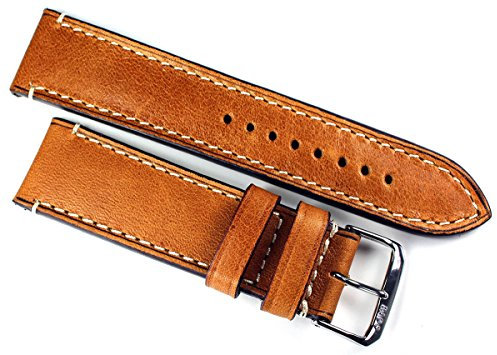 Sulla RIOS 1931 24mm Herren Kalbsleder Deutsch Uhrenarmband Vintage Pilot hell braun CT