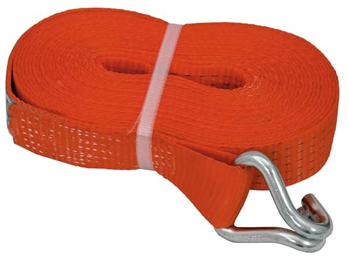 PETEX 43196012 Spanngurt ohne Ratsche 1-Teilig, 7, 6 M, 50 mm, 2000/4000 Dan, Doppelspitzhaken, Rot