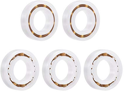 sourcing map 6800 Plastic Bearings 10x19x5mm Glass Ball Nylon Cage 5pcs
