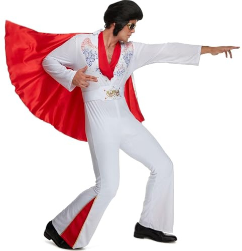 Morph Vegas Rock Star kostym 70-talet maskeraddräkt män, finns i storlekar M, L, XL halloweenkostymer för män, svensexa kostym män XL