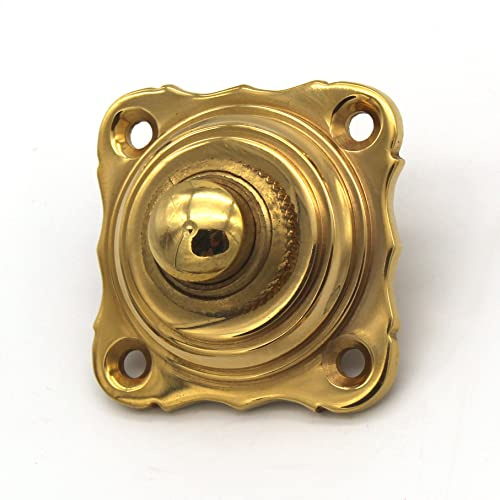 Ventano antike Türklingel Klingelblech Klingelplatte mit einem Klingelknopf Jugendstil - in 5 Oberflächen (Messing poliert)
