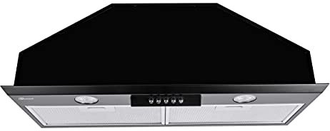 Gurari GCH B 051 70 BL inkl. 2x Umluftset, Einbau Lüfterbaustein/Deckenhaube Einbau Abzugshaube,Dunstabzugshaube 70 cm, Schwarz, 1000m³/h,Abzugshaube, Abufthaube,Umlufthaube
