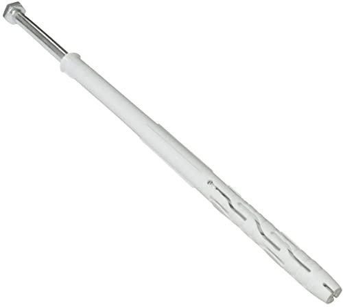 AERZETIX - C57435 - Satz von 10 Dübel aus Kunststoff mit senkkopf mit flügeln Ø10x180 mm + 10 schlüsselschraube Ø7x180 mm - mit Abdruck sechskant aus Stahl - Farbe Silber