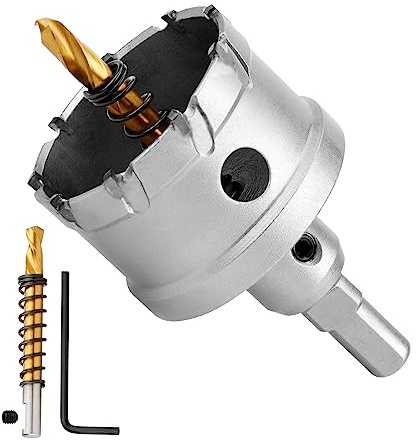 Hsawbit 43mm Lochsäge Hartmetall TCT Bohrer Lochbohrer Metall Edelstahl | Alu, Stahl, Kunststoff, Dosenbohrer, Bohrkrone, Metallbohrer, Holz