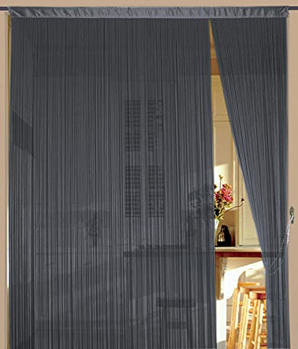 Kaikoon Fadenvorhang Grau 100 cm x 200 cm (BxH) B1 schwer entflammbar Messebau & Events