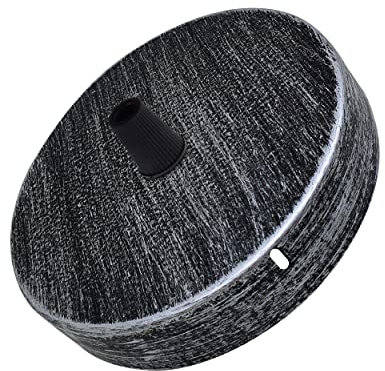 LEDSone Vintage-Deckenrosette in gebürstetem Silber, perfekt für Stoffflexkabel, 100-mm-Deckenleuchten-Montageplatte aus Metall mit Zubehör für Decken- und Wandleuchte.