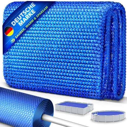 tillvex Thermal Pool Cover - Circular and Rectangular | Solar Film Thickness 120 µm | Cut Solar Tarpaulin | Pool Heating for Water Heating (Diameter 600 cm, Blue)