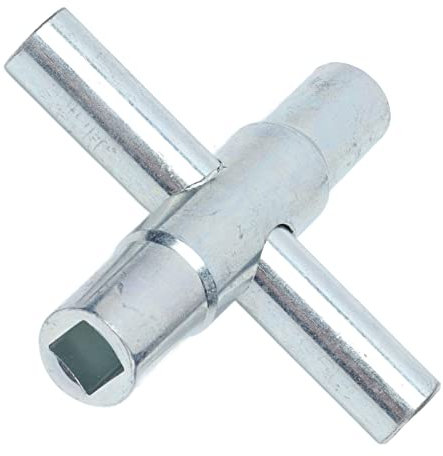 Fockety 4-Wege-Wasserhahnschlüssel, 4-in-1-Wasserhahn-Kreuzschlüssel-Werkzeug, Manueller Badezimmer-Schraubenschlüssel mit Kreuz-Windeisen, Geeignet für Klempner und Elektriker