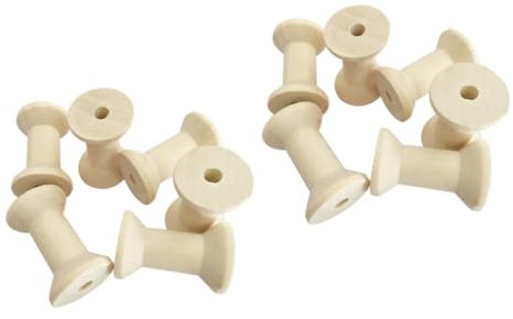 SEWACC 40 Stück Rollen Für Draht Bastel Organizer Kleine Mini Garnspulen Besticktes Unvollendete Klammerpuppen Mini Spielzeug Rohling Leere Spulen Für Drahtspulen Mini
