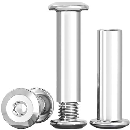 Drenky Lot de 10 vis de connexion M8 x 30 mm Vis à tête cylindrique en acier inoxydable A2 V2A, connecteur d'armoire M8, pour meubles et armoires