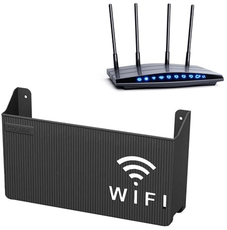 ZYEKIU WiFi Routers Aufbewahrungsbox Routers Verstecken WLAN Router Storage Boxes, Kabel Verstecken Box Verstecken Schwimmende Rack Router Schrank Box WiFi für Heimdekoration (Schwarz)