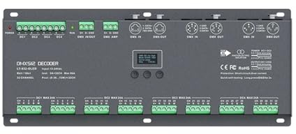 Decoder DMX512 3A 24CH 32 canali 72A 96A uscita Controller striscia luminosa LED DMX-PWM(LT-932-OLED)