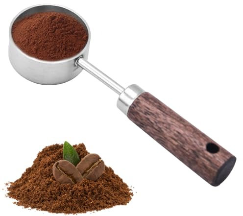 Vintage Measuring Spoon - Stainless Steel Measuring Spoon, Vintage Tablespoon Measuring Scoop | Wooden Handle Stainless Steel Coffee Spoon, Multifunctional Measuring Spoon 15ml for Kitchen