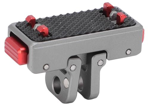 Magnetic Quick Release Mount, Aluminum Alloy Snap On Base with 1/4in Screw Port for Action Camera, Compatible with Tripod, Selfie Stick, Ideal for Multiple Viewing Angles Recording