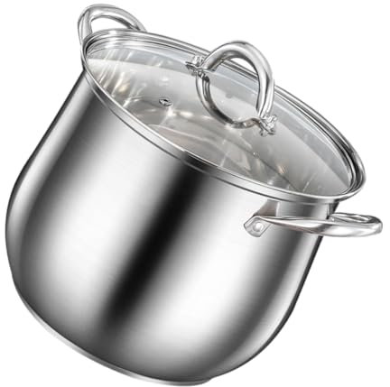 WEKADRIN Pentola Acciaio Inossidabile per Zuppe e Stufati capacità con Coperchio Design Doppia Maniglia per Cucina Facile e Pulita di Versatilità per Induzione