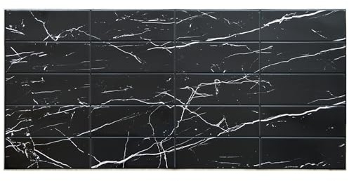 Grace Baltic Panneaux muraux 3D de qualité supérieure - Revêtement mural - Revêtement en PVC - Décoration murale - Autocollants muraux élastiques de 1 mm d'épaisseur (‎Marbre Noir)