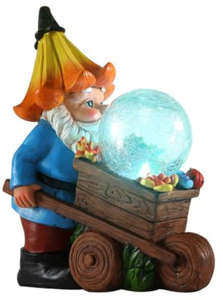 VANZACK Lawn Solar Light Solar Powered Gnome Statue for Outdoor Garden Decoration Compact Resin Adornment for Patio Energy Saving
