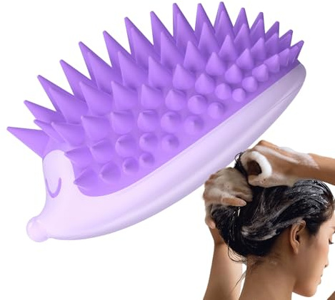 Kopfhaut-Shampoo-Bürste Weiche Silikonborsten Tiefenreinigungshaarmassierer | Igel-Kopfhautschrubber zur Schuppenentfernung Nass-Trocken flexible manuelle ergonomische