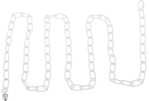 PATIKIL 10 ft Light Fixture Chain, 1 Set Lighting Chain Metal Looping Link with Quick Link Screw Lock Connectors Up to 110 lbs for Pendant Lights Chandeliers Swag Lights, White