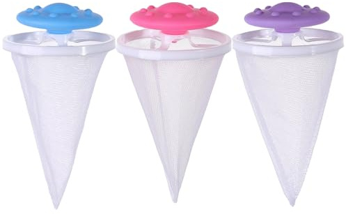 Ling & Bai 3Pcs Pet Hair Remover Washing Machine, Washing Machine Lint Catcher, Reusable Cat Dog Fur Remover for Laundry and Floating Hairs Filtering Mesh (Pink, Purple, Blue, One Size)