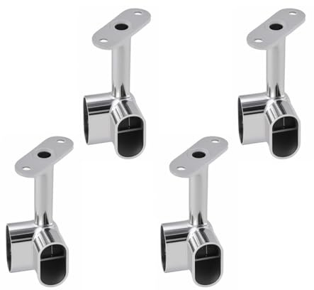 INCREWAY 4 PCS Silver Corner Closet Rod Support Bracket 90 ° Wardrobe Accessories Clothes Rail Flange Seat for Cabinet Wardrobe in Bedroom Bathroom