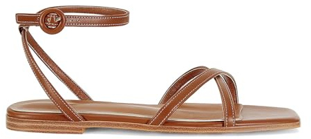 RJYLP Flat Sandals for Women Buckle Strap Gladiator Square Open Toe Comfortable Beach Summer Sandals