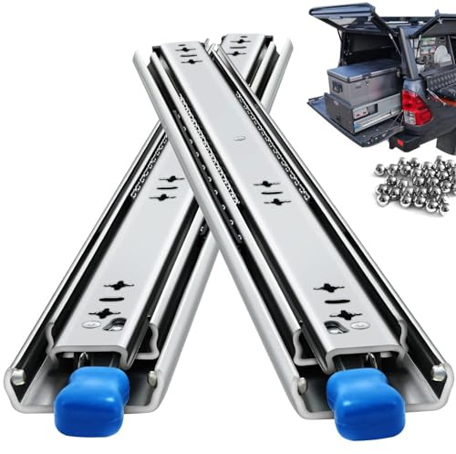 Guide per Cassetti Pesanti 2 Binari per Cassetti con Serratura Totale Cursori a Sfera Carico Massimo Montaggio Laterale 120kg 300 350 400 500 850 900 950 1000mm Sistema a Rotelle(38 inch (950 mm))