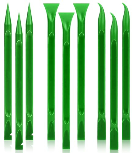 9 PCS Plastic Scraper Tool for Cleaning, No-Scratch Sticker & Label Remover Tool for Car Crevice, Kitchen Grease and Paint Scraper Set for Tight Spaces and Crevices