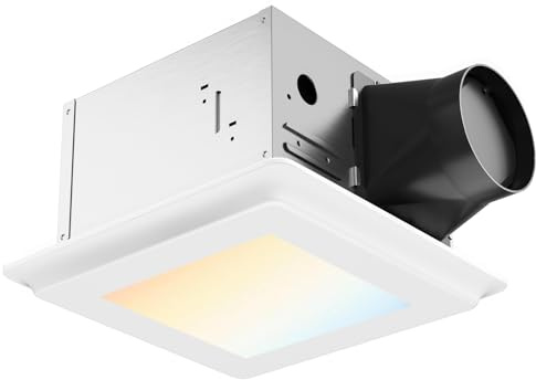 Amico Bathroom Exhaust Fan with Light, 110 CFM, 1.0 Sones, 5CCT, Easy Retrofit without Attic Access, Adjustable Bathroom Fan with light, Quiet Operation, ETL & FCC Certified
