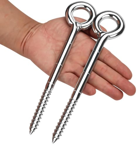 Piton à Visser piton a oeil inox Boulon à Oeil Galvanisé(2Pcs, M12x230mm) | Crochets à Anneau pour Échafaudage Vis à Anneau Lourd Fermé Offre une Excellente Résistance à la Corrosion et à la Rouille
