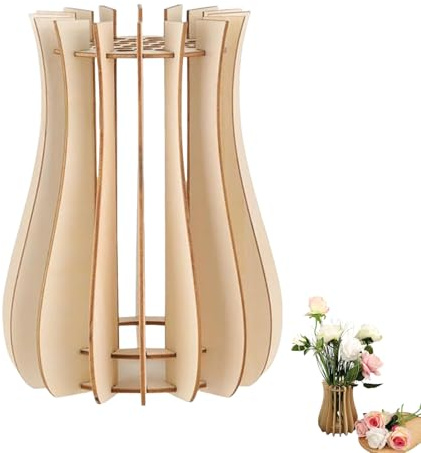 Vaso per fiori, vaso in legno per fiori, vasi puzzle 3D in legno da assemblare per rose, mazzo di tulipani, margherite, vaso in legno fai-da-te per mazzo di fiori, regalo creativo per gli amanti dei