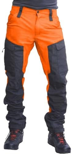 Onsoyours Pantaloni da Lavoro per Uomo Elasticizzati Pantaloni Cargo con Tasche e Ginocchiere Bicolore Pantalone