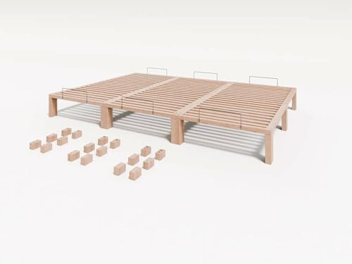 Gigapur G56 Co-Sleepingbett 270x200 cm | XXL Holzbett Kiefer massiv | Mit 2 Fuß-Sets (25 cm & 6 cm Montessori-Höhe) | Bodenbett & Futonbett | Modulsystem