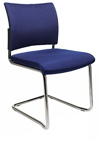Topstar Visit 20 Besucherstuhl, Konferenzstuhl, 2er-Set, Freischwinger, stapelbar, Stoff, Blau | Made in Germany | Ergonomisch | höhenverstellbar | Geprüfte Sicherheit nach GS-Intertek