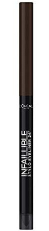L'Oréal Paris Infaillible Eyeliner 300 Chocolate Addiction - Eyeliner Stift mit besonders cremiger Textur und integriertem Applikator - farbintensiv und wasserfest 16h Halt! - 1er Pack (1 x 3 ml)
