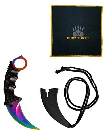 Ours Furtif Karambit Messer Scharf - Jagdmesser Feststehende Klinge Real Steel - Survival, Camping, Tactical, Kampf, Edc, Selbstverteidigung, Csgo Outdoor Knife Stainless Steele, jagtmesser - Fade
