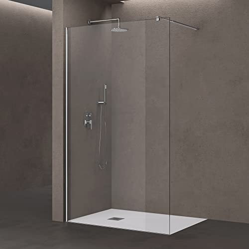 sogood Box Doccia Walk-In Bremen2K 100x200cm, Parete Doccia Anticalcare in Vetro da 10mm con Braccio Sostegno Telescopico in Acciaio