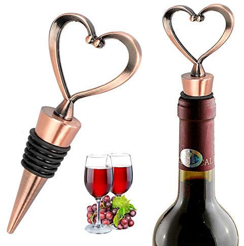 iPobie Tappo per Bottiglie di Vino,3 pezzi Tappo per Vino in Lega di Zinco a Forma di Cuore,Tappi Versatori da Vino