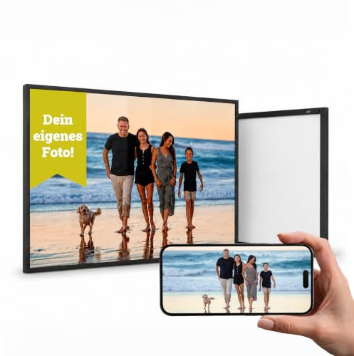 WANDURLAUB - Acrylglas Bild personalisiert 60x50 cm – schwarzer Rahmen | Foto auf Acrylglas drucken lassen – eigenes Wandbild mit Ultra HD Druck, Aluminiumrahmen, Wandhalterung, Made in Germany