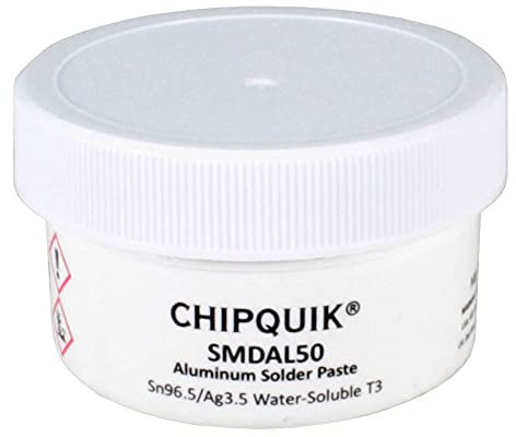 Chip Quik SMDAL50 Aluminum Solder Paste Water-Soluble Sn96.5/Ag3.5 T3 (50g jar)